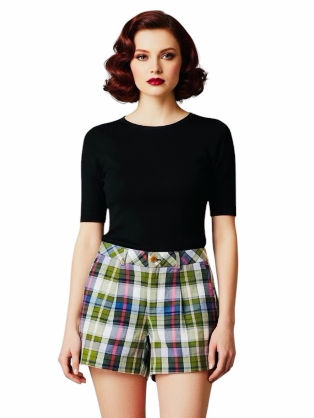 Tommy Bahama New Plaid Cotton Shorts.